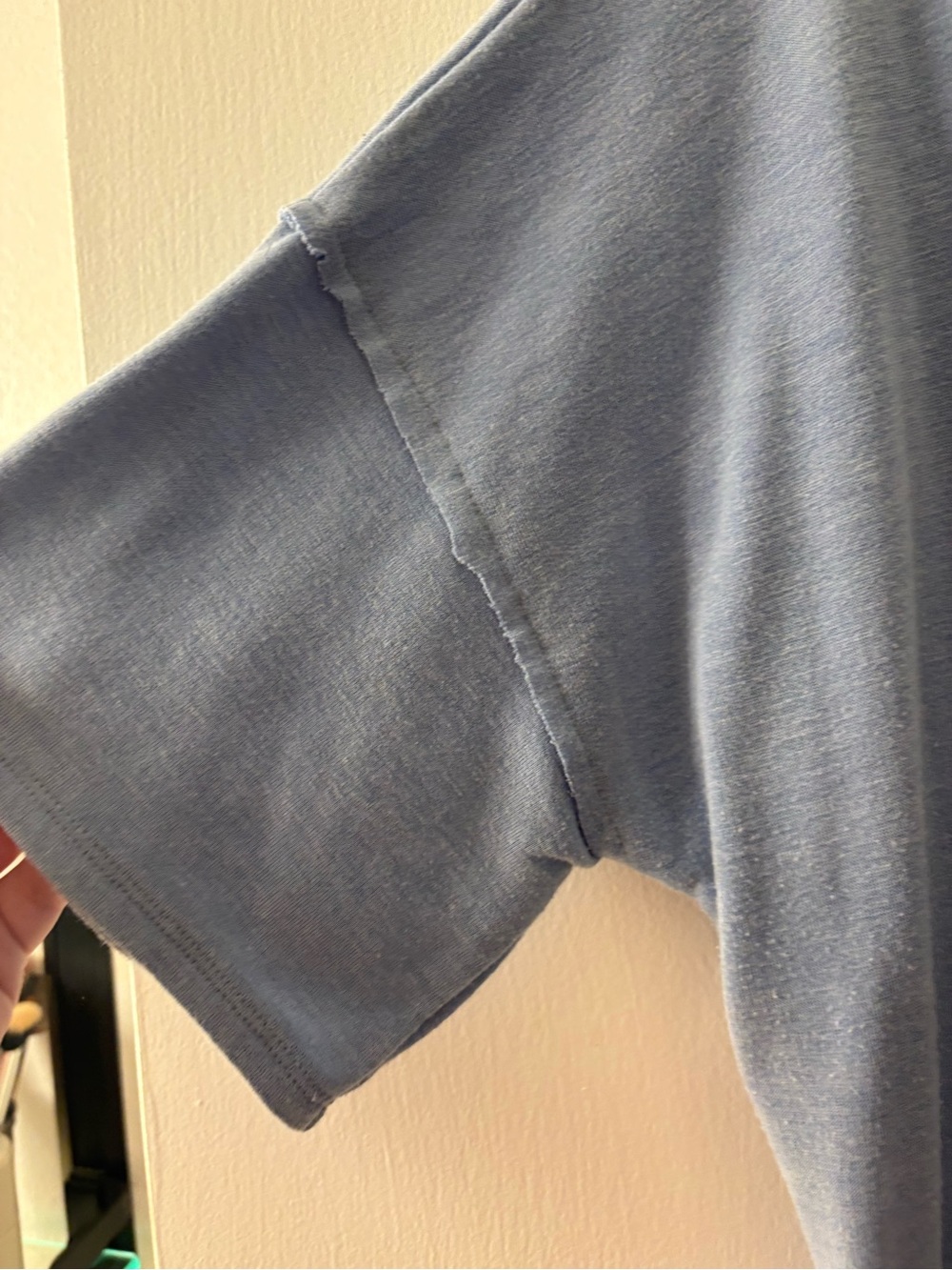 Cherish Women's Raw Edge Blue T Shirt Dress Size Medium - Picture 4 of 6